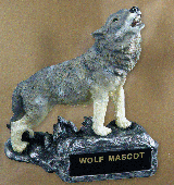 6 inch tall Fierce Wolf school team mascot statue